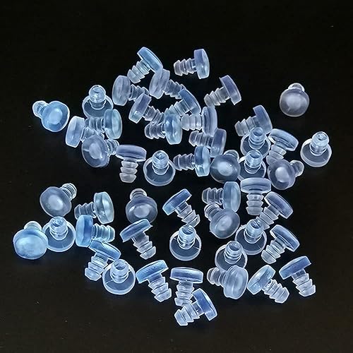 Miniatura 4 de Paquete de 50 topes de mesa de vidrio de 0.189 in con vástago, parachoques de mesa de vidrio de goma transparente, espaciadores de mesa de patio