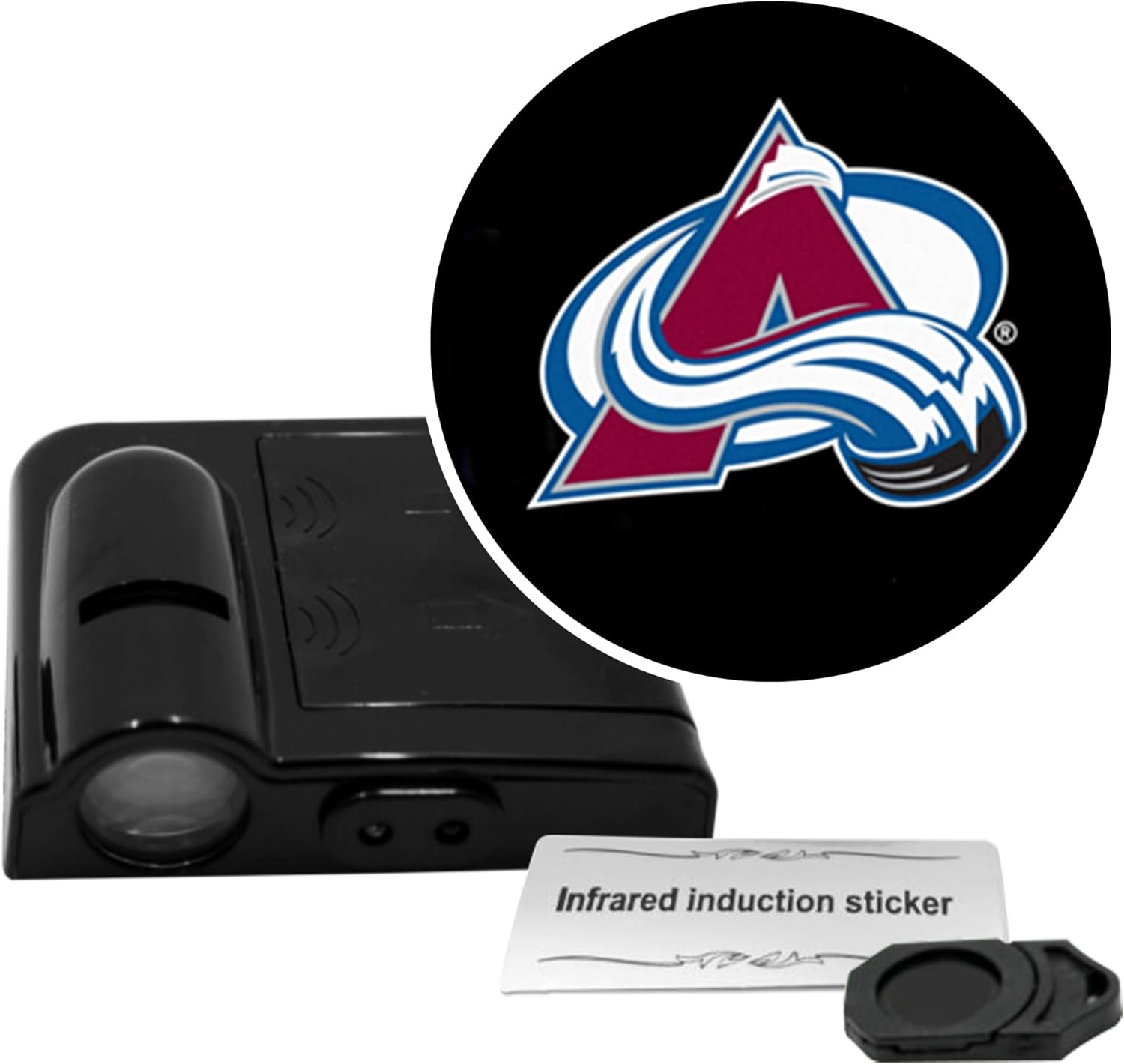 Sporticulture NHL American Hockey Colorado Avalanche - Car Door Lights Logo Shadow Display - Car Accessories with One Team Logo Slide - Compatible for Most Car Models - Battery Powered, 2.5” x 2.5”