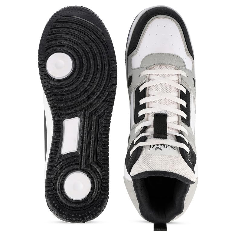Image of WALKAROO High Top Casual Sneakers for Men's|Stylish and Comfortable|Cushion Insole and Slip-Resistance Outsole|Perfect Casual Wear|WY3466