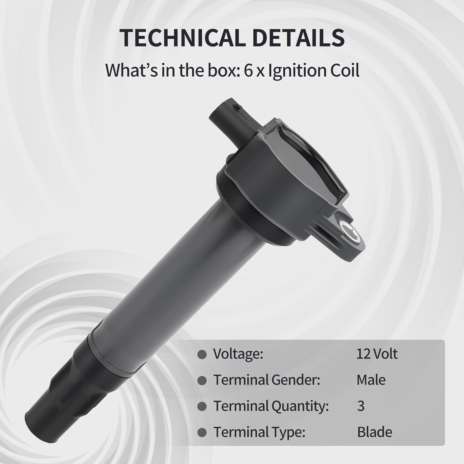 Ignition Coil Pack Fits for Dodge Nitro Magnum Charger Grand Caravan Avenger Challenger Journey Stratus, for Chry 300 Sebring Pacifica Town & Country 2.7L 3.5L 4.0L V6 Replace UF502 6PCS