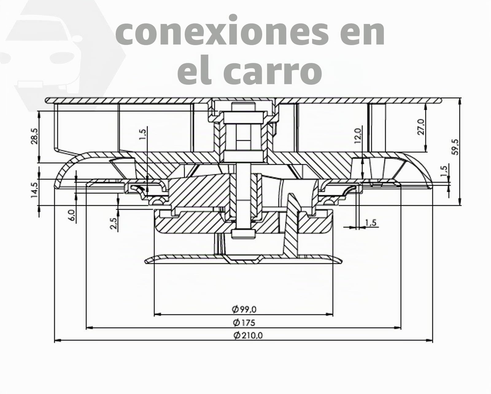 ICC Pequeño Perfil bajo Rotativo Techo Vent para Vans Buses ' - Negro - Viento Impulsada Giratorio Respirador