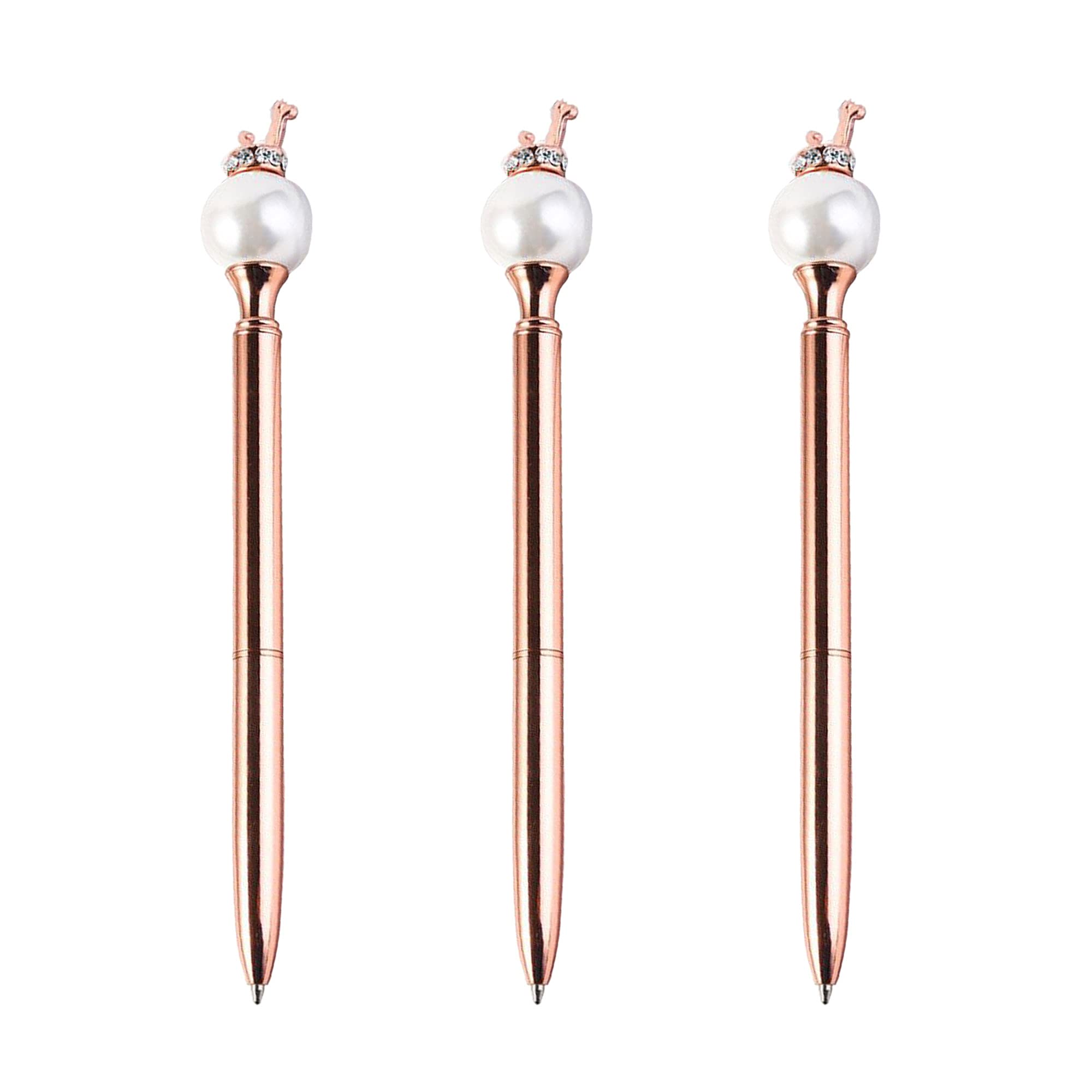 U Scinan Sun Kea 3Pcs Big Diamond Pen Crystal Metal Ballpoint Pens 1.0mm Black Ink Advertising Gif Pen