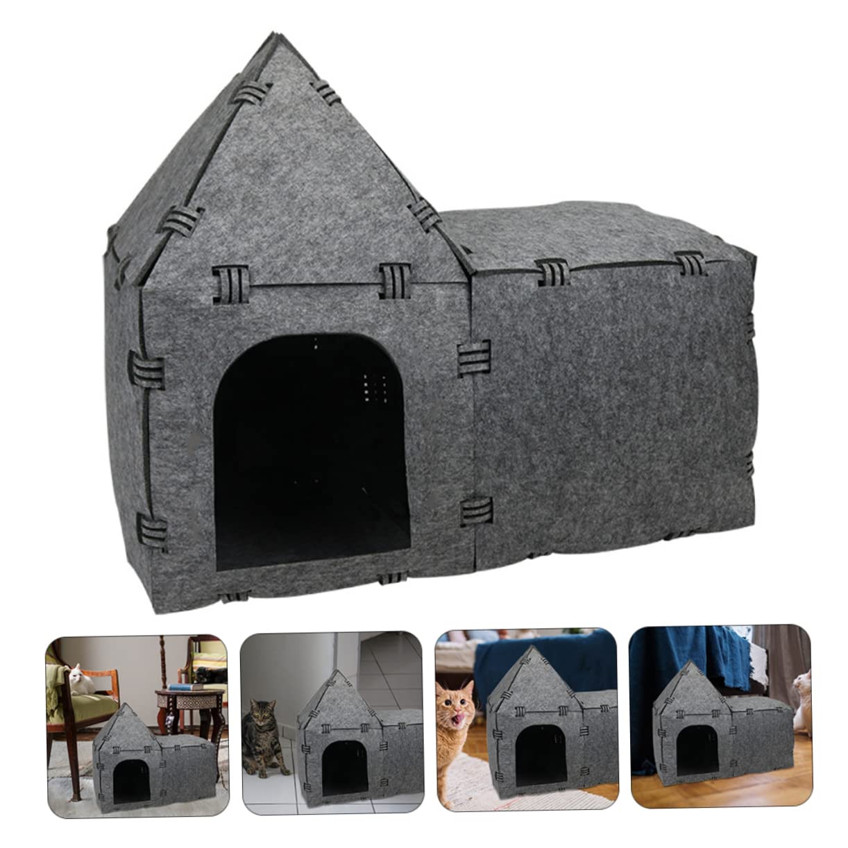 BESPORTBLE Casa para Gatos De Fieltro DIY Túnel para Mascotas Juguete Interactivo Casa Nido para Gatos DIY