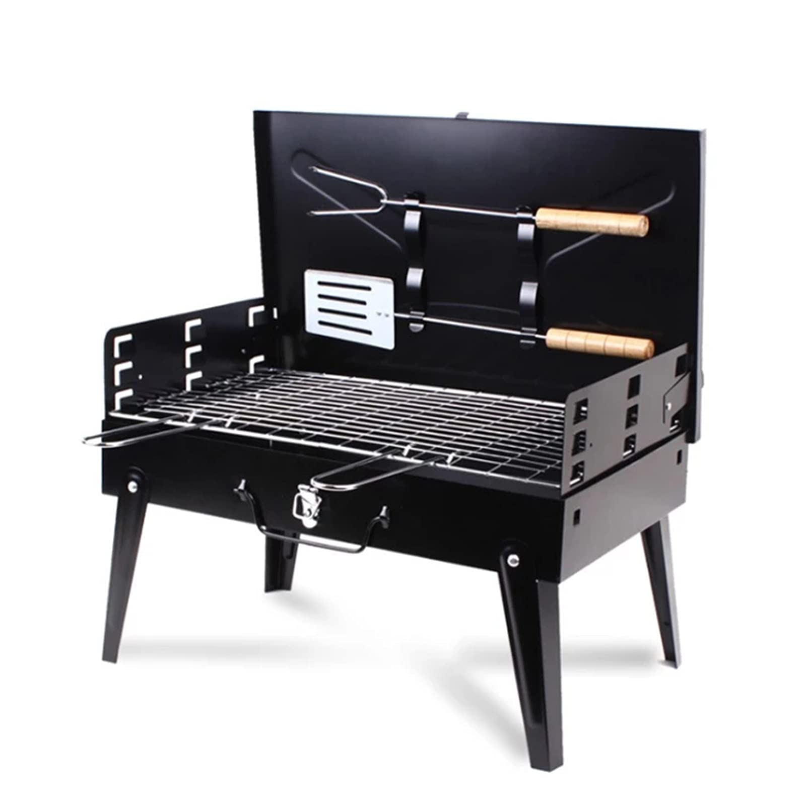 Gril de barbecue portable TIM-LI en acier pour petits espaces et jardin