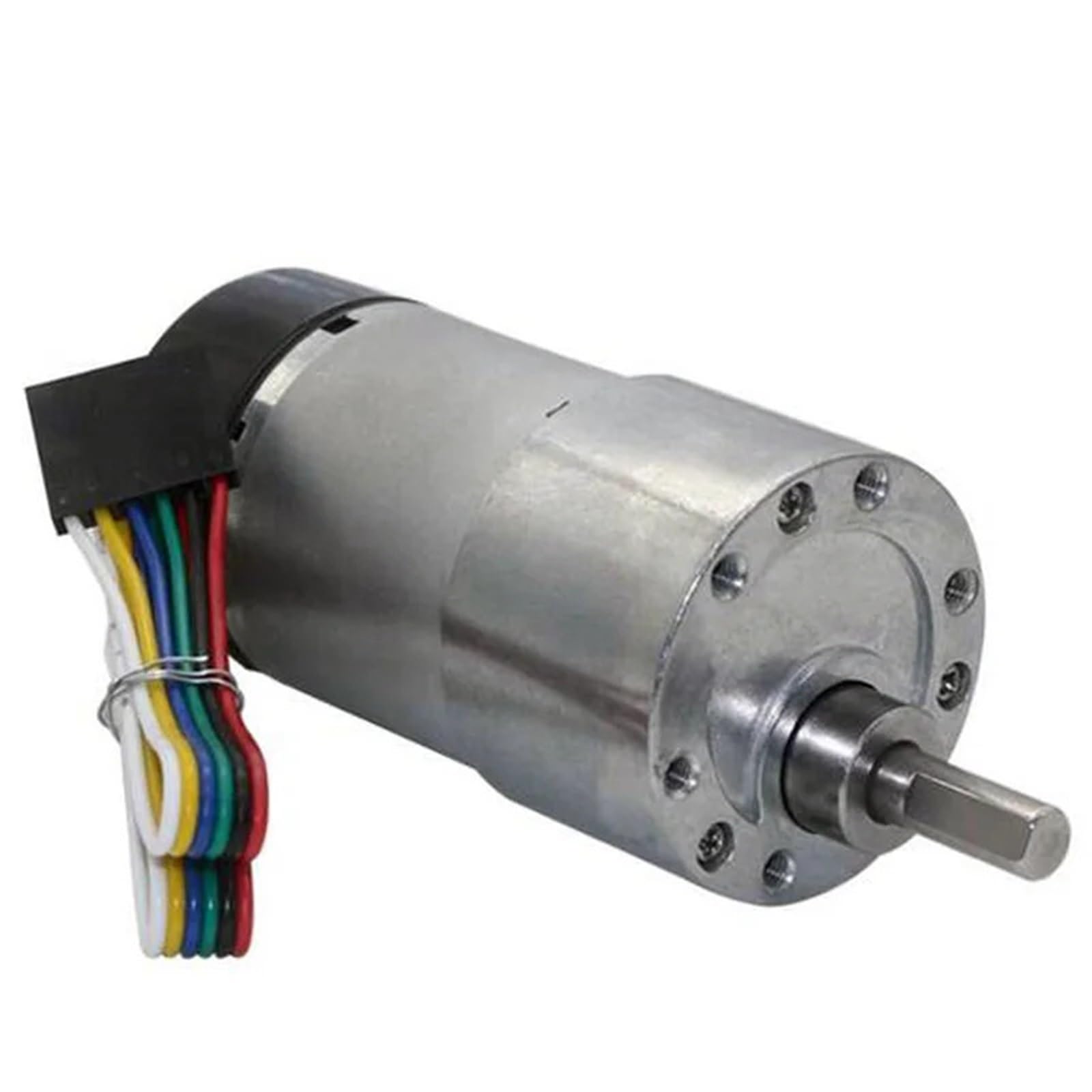 Motorreductor de 12 V-24 V CC, 6-1600 RPM, codificador Hall, Caja de Engranajes metálica eléctrica, codificador de Alto par, Reductor de motorreductor.(Only Motor,24V 12 RPM)