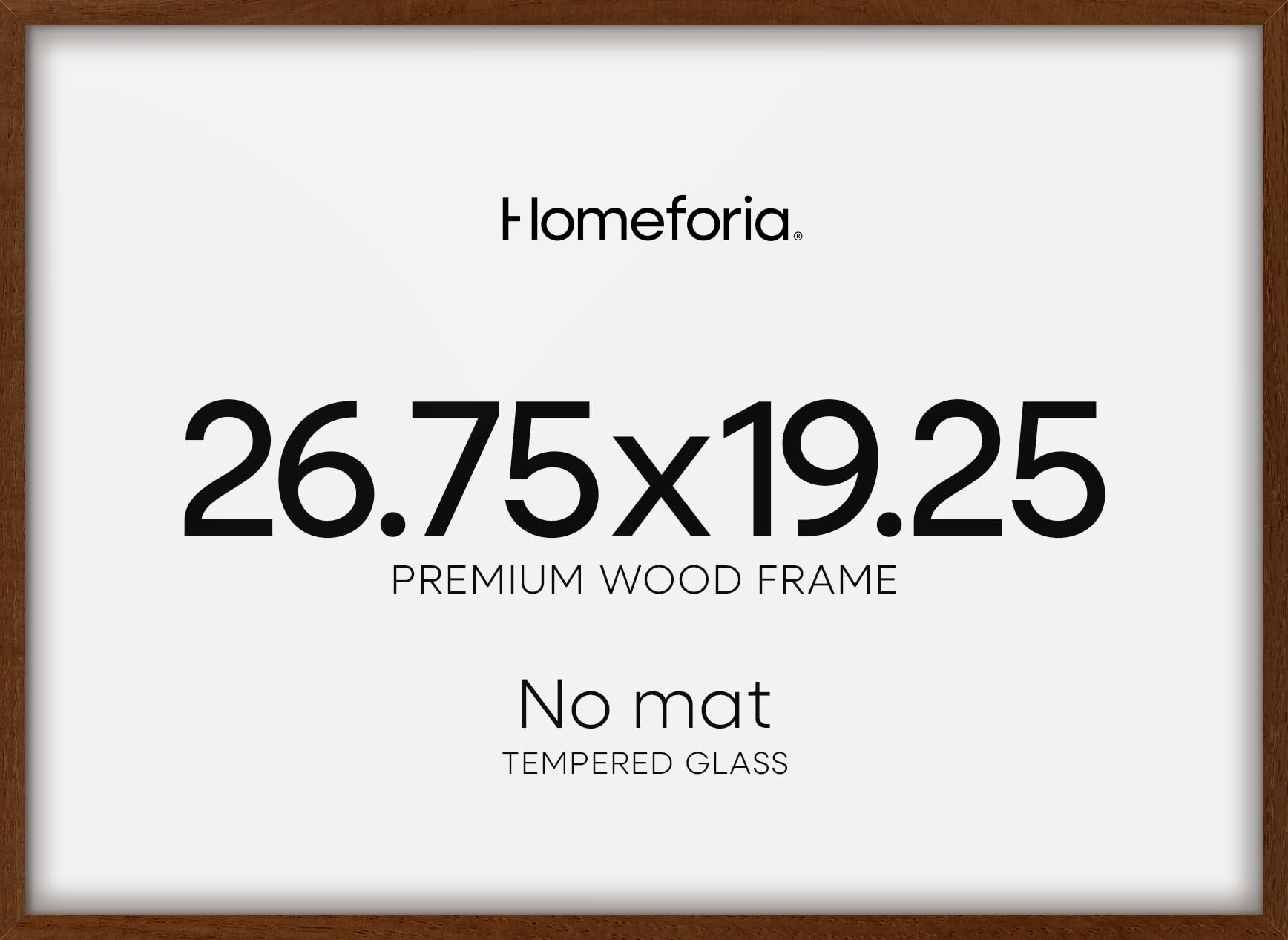 Homeforia 26.75x19.25 Brown Oak Puzzle Picture Frame, High-End Wood, Glass