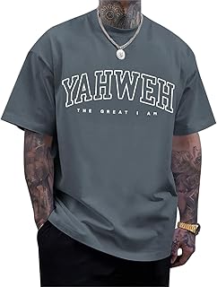 Christian Jesus Shirts for Men Religious God Yahweh Faith Shirt Bible Verse Vintage Oversized Graphic Tees Cotton Top