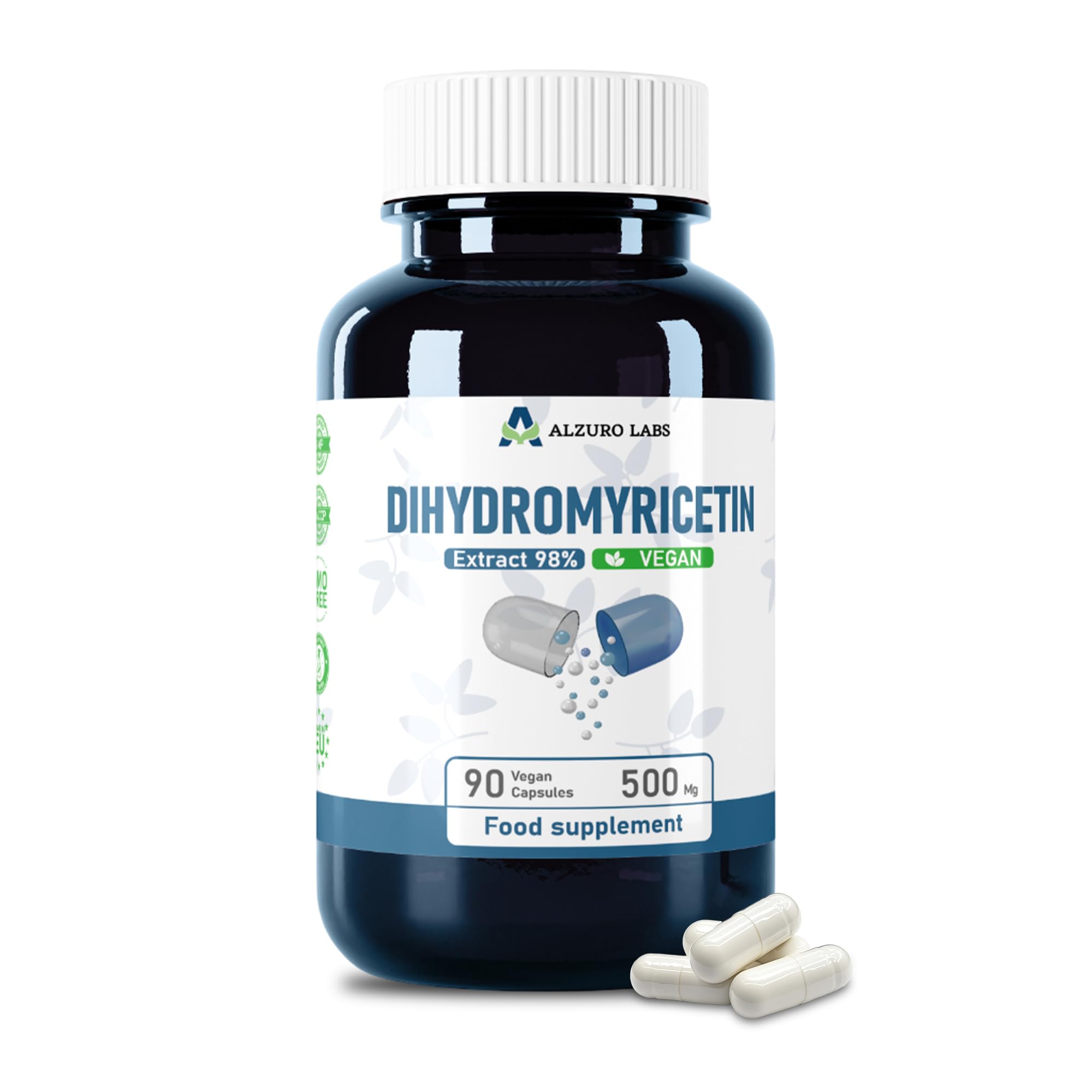 Diidromiricetina (DHM) 500 mg – 90 Capsule Vegane | Estratto 100:1 equivalente a 50.000 mg | Integratore botanico per il benessere quotidiano | Testato in laboratorio | Standard HACCP