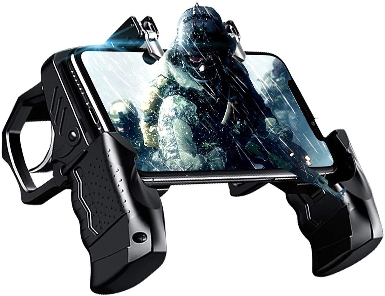 Mobile Game Controller for PUBG/Call of Duty/Fortnite,aim Trigger Fire Buttons L1R1 Shooter Sensitive Joystick,Gamepad for 4.7-6.5 inch iPhone & Android Phone