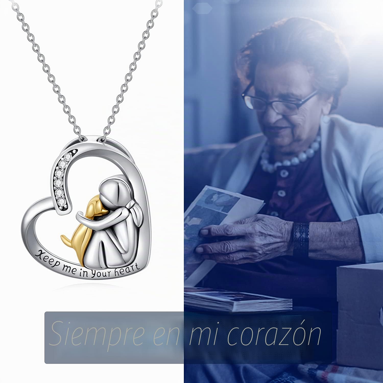 CHENGHONG Collar de perro de plata de ley 925 con colgante de cenizas para perro, collar de urna para cenizas, recuerdo, regalos conmemorativos, joyería temática de perro