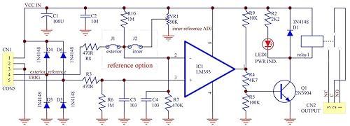 Miniatura 2 de Tablero de relé comparador de voltaje, DC12V, SPDT relé de 10 amperios.