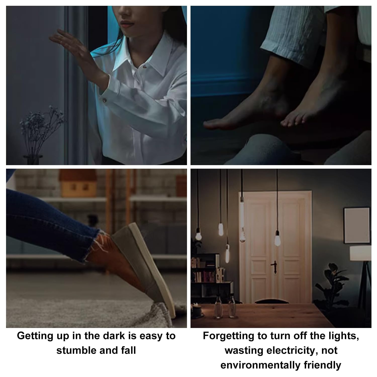 4Pcs LED Night Light 0 5W Smart Light Sensing Warm White Nightlight 65mm ABS Auto Sensor Bedroom Bathroom — view 7