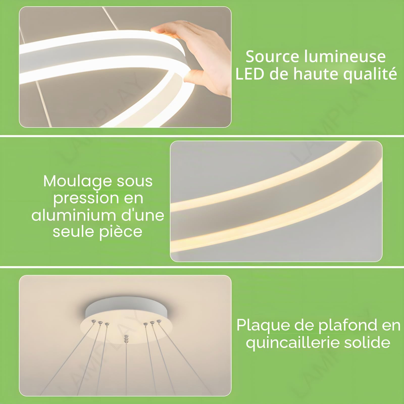 Lampe Suspendue Ronde Moderne À LED, 1 Anneau Blanc, Intensité Variable Avec Télécommande 3000K-6000K, Hauteur Réglable, Pour Hall, Salon, Chambre À Coucher, Salle À Manger, Cuisine(Ø40 cm)