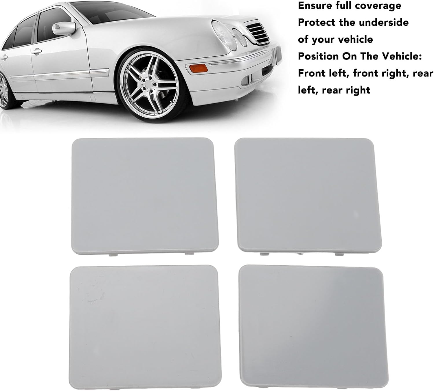 Acouto 4PCS Side Skirt Rocker Panel Plug Set 2106987030 Front Left Or Right Rocker Panel Trim Plug Replacement for Benz E320 E430