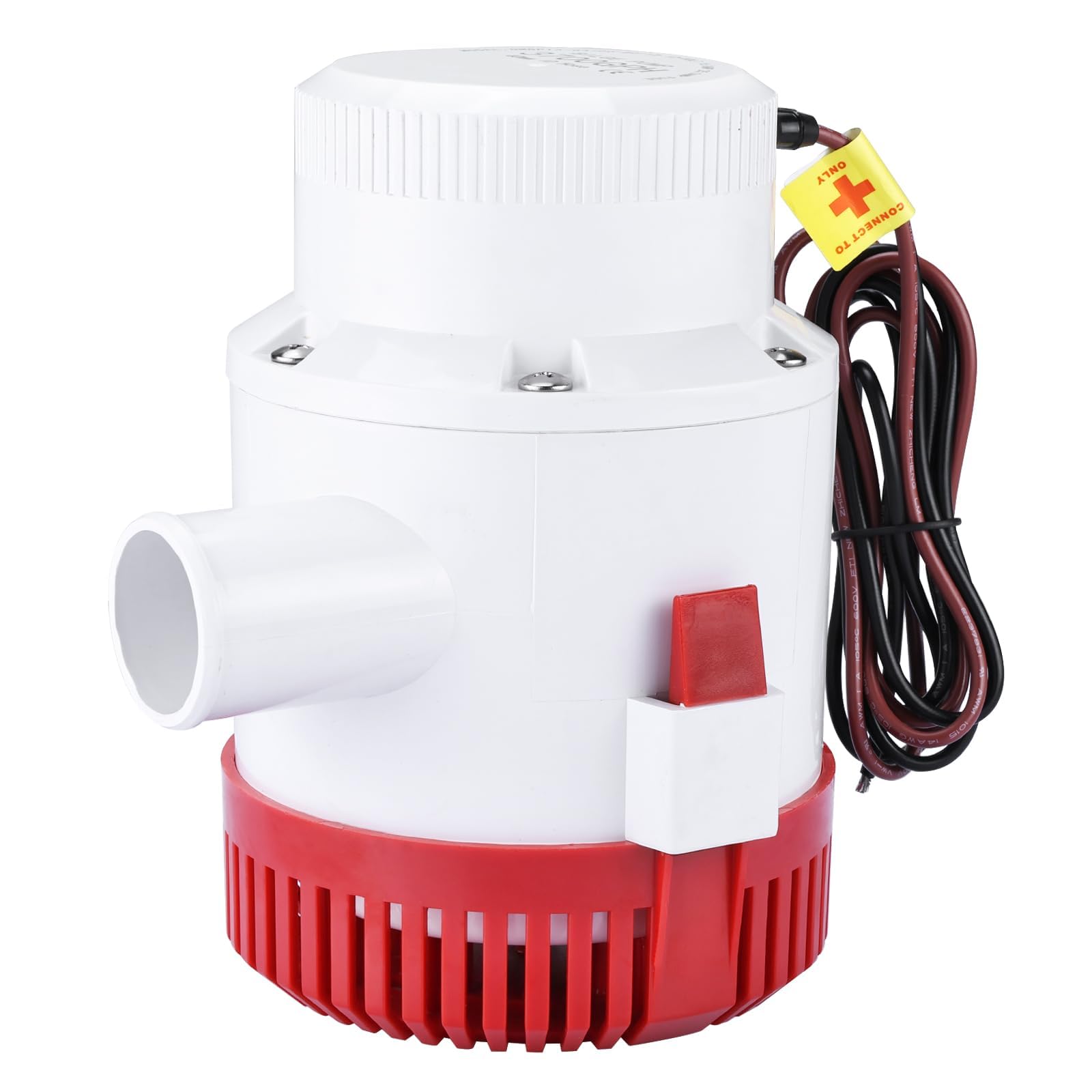 FreeTec Elektryczna pompa zęzowa, 12 V, 3700 gph, pompa głębinowa, pompa wodna do łodzi, jachtów, przyczep kempingowych, na zewnątrz (czerwona)