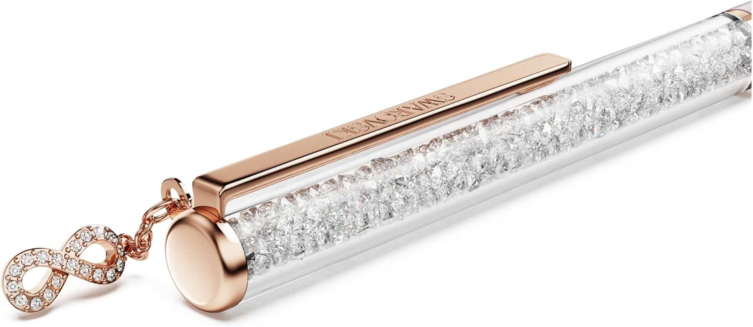 Swarovski Crystalline Silk ballpoint pen, Infinity, Pink lacquered, Rose gold-tone plated