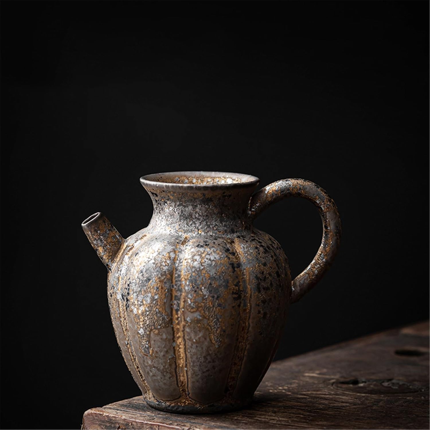 Gold-Gilded Fairness Cup, Retro Rough Clay, Tea Sea, Creative Tea Strainer for Tea Ceremony-style1