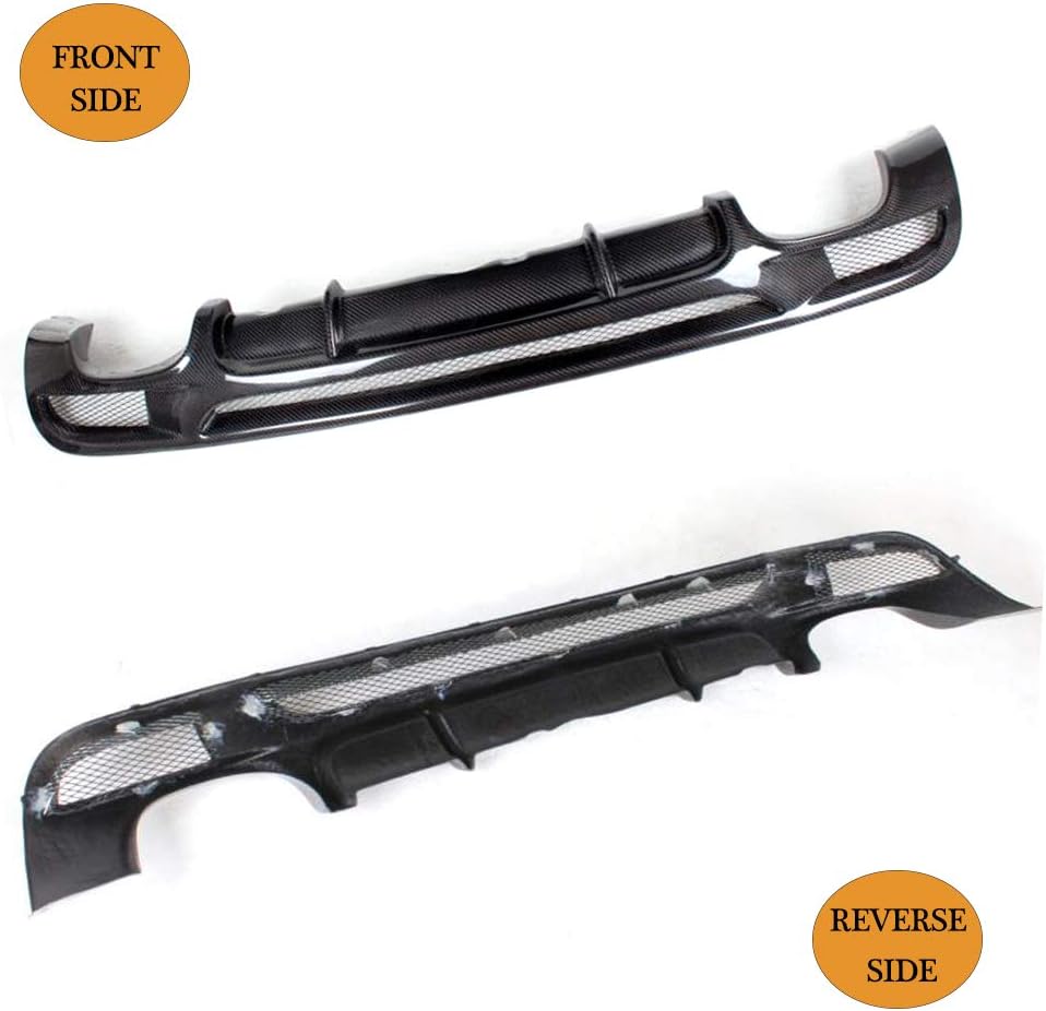 Rear Diffuser for BMW 1 Series E82 E88 2007-2013 M Sport 2-Door 120i 125i 128i 130i 135i M-Tech Lower Bumper Lip Spoiler Factory Outlet (Twin Outlet with Quad Exhaust) (Carbon Fiber Black)