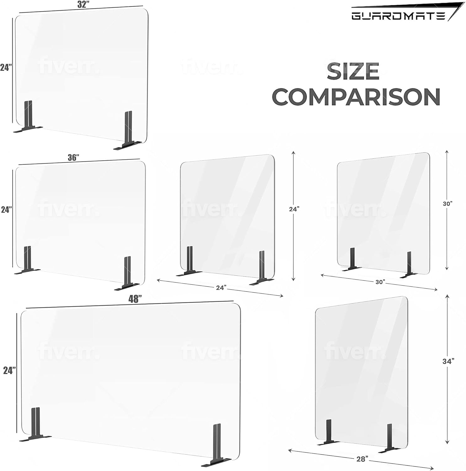 Free Shipping Over $50 GUARDMATE | Premium Plexiglass Shield Commercial Grade Sneeze Guard | Acrylic Divider Portable Plastic Barrier Shield Reception Desk Cashier Checkout Counter (36 Wide x 24 Tall) Super Brands GUARDMATE | Premium Plexiglass Shield Commercial Grade Sneeze Guard | Acrylic Divider Portable Plastic Barrier Shield Reception Desk Cashier Checkout Counter (36 Wide x 24 Tall)