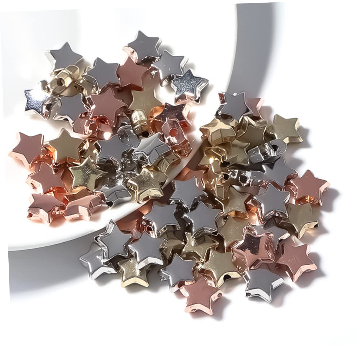 SHINEOFI 1200piezas Abalorios De Para y Pulseras Ccb Metalizado Por Paquete Para Manualidades De Joyería