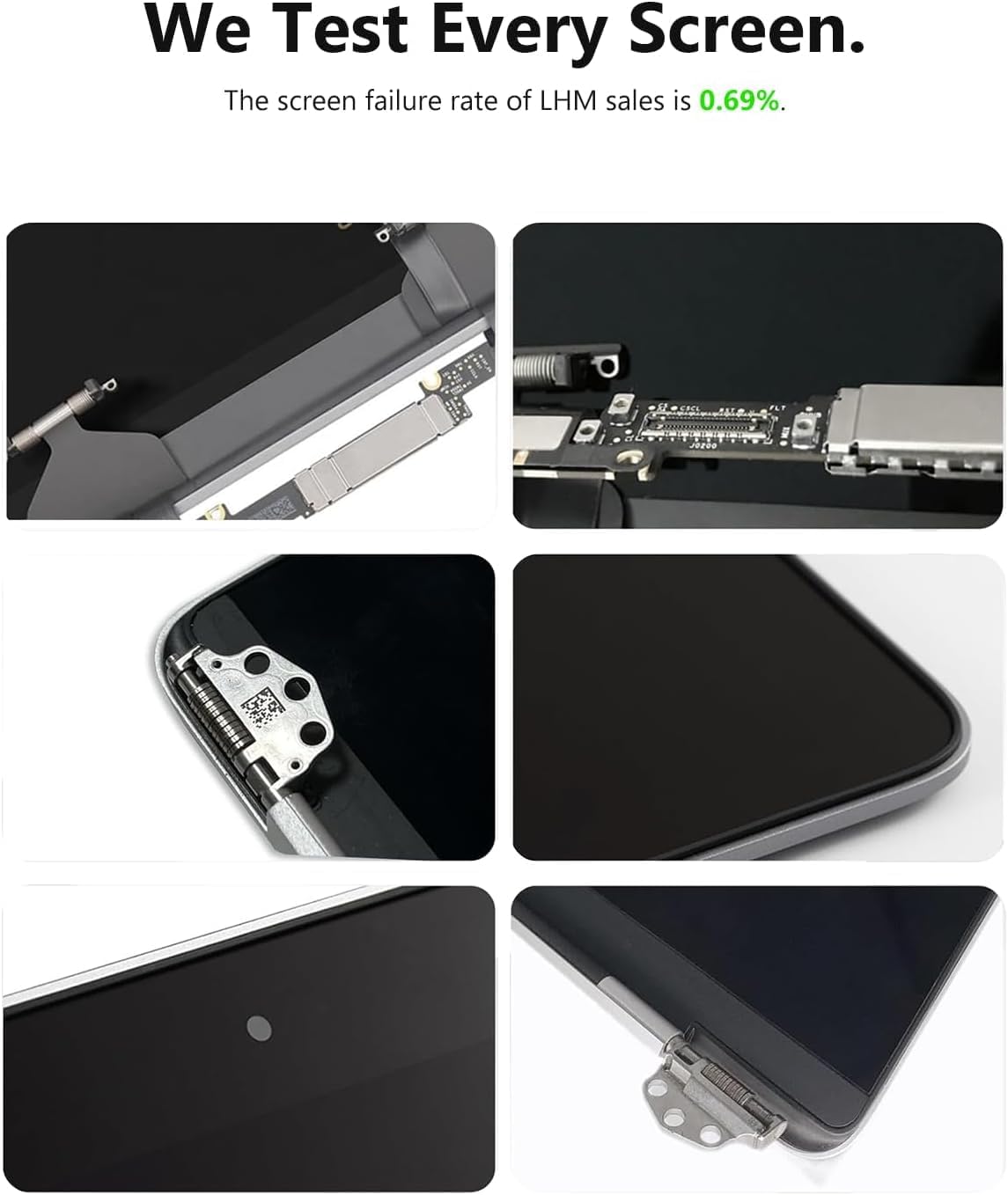 A1932 2019 Year / A2179 2020 Year Replacement Screen 13.3" for MacBook Air Retina (Model：EMC 3302 EMC 3184 MVFH2 MVFJ2 MWTJ2 MWH22) Full LCD Screen Display Assembly with Fix Kit