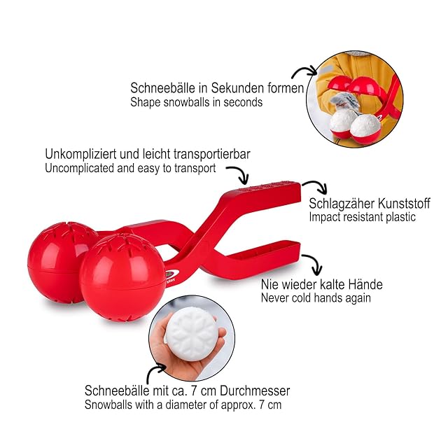 Foto 4 de 7 de JAMARA 461146 Snow Play Duo - Pinzas para Bolas de Nieve (38 cm), Color Rojo