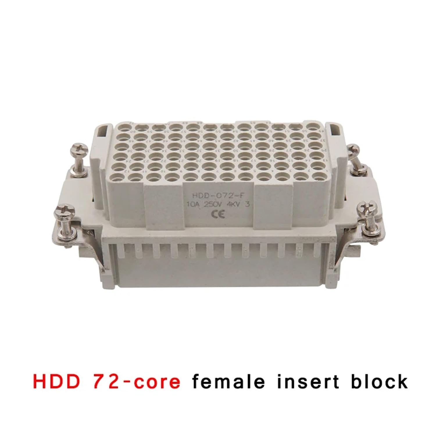 Rectangular Heavy Duty Connector HDC HDD 24 42 72 Core Pin 16A Aviation Female Male Top Side Line 1Pcs(HDD-72-F)