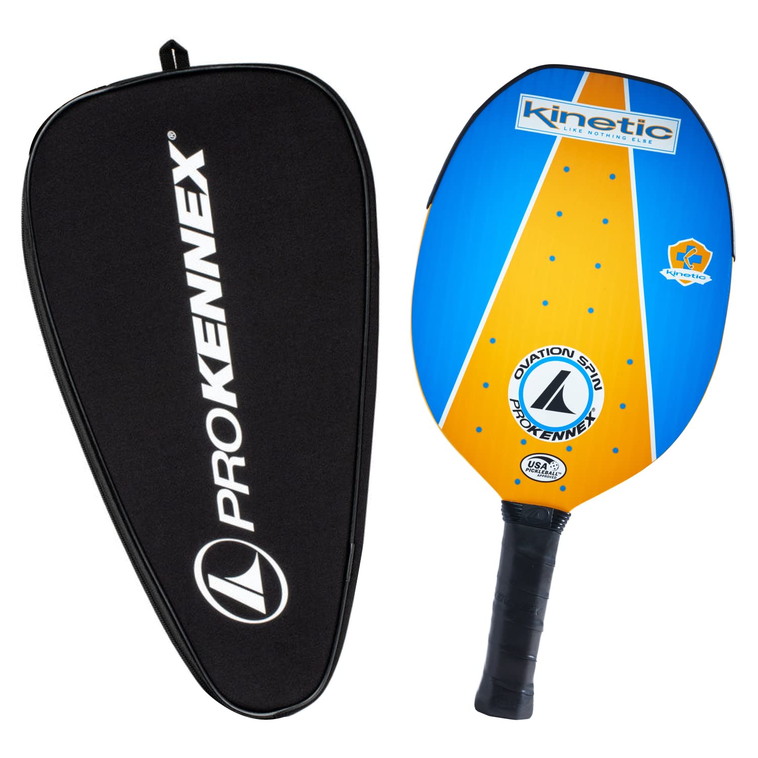 PROKENNEXSpin Model with Paddle Cover - Pickleball Paddle with Graphite Inlay and Textured Surface - Comfort Pro Grip - USAPA Approved