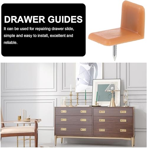 Miniatura 9 de Totority Juego de 40 tapones deslizantes para cajones en forma de L, ABS y hierro para un deslizamiento suave, accesorios de muebles de ajuste