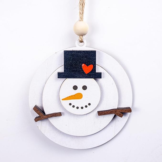 Wooden Christmas Ornaments, Snowman Ornaments,Snowman Tree