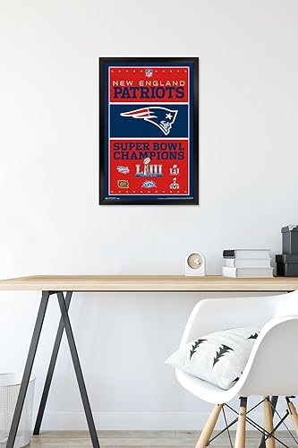 Miniatura 10 de Trends International NFL New England Patriots - Póster de pared de Champions 19, 22.375 x 34 pulgadas, versión premium sin marco