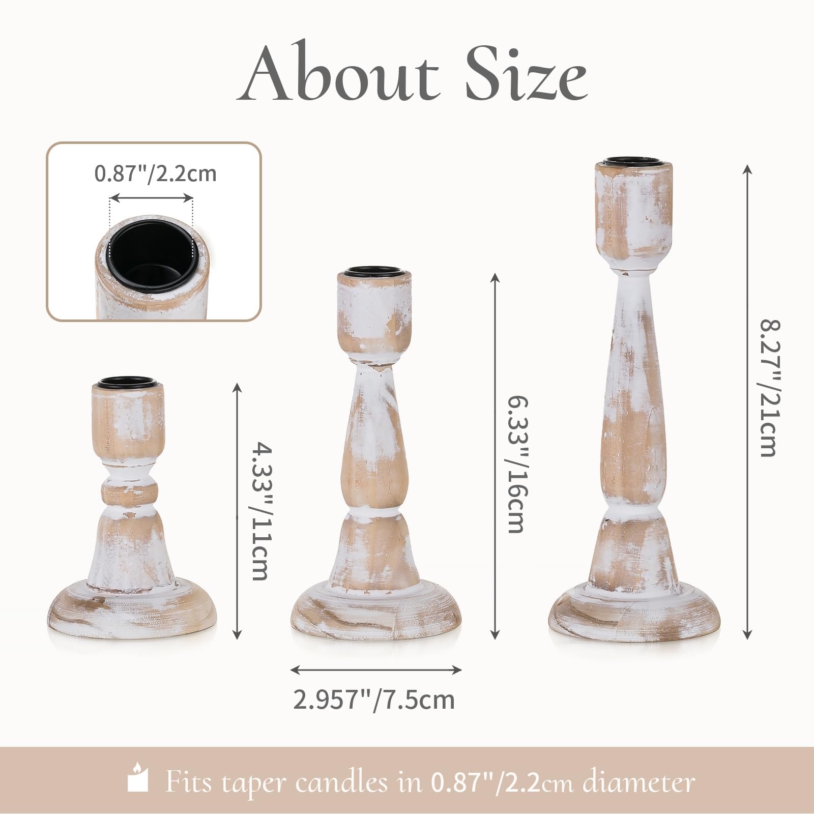 Portacandele in legno a bastoncino, 3 candelabri rustici per candele, per feste, anniversari, vacanze, Natale, decorazione da tavolo autunnale