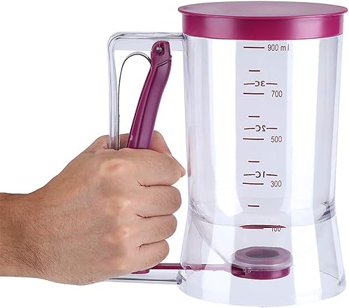 Miniatura 7 de Dispensador manual de masa de 30.4 fl oz para magdalenas, panqueques, waffle, taza de medición de cocina, herramienta para hornear