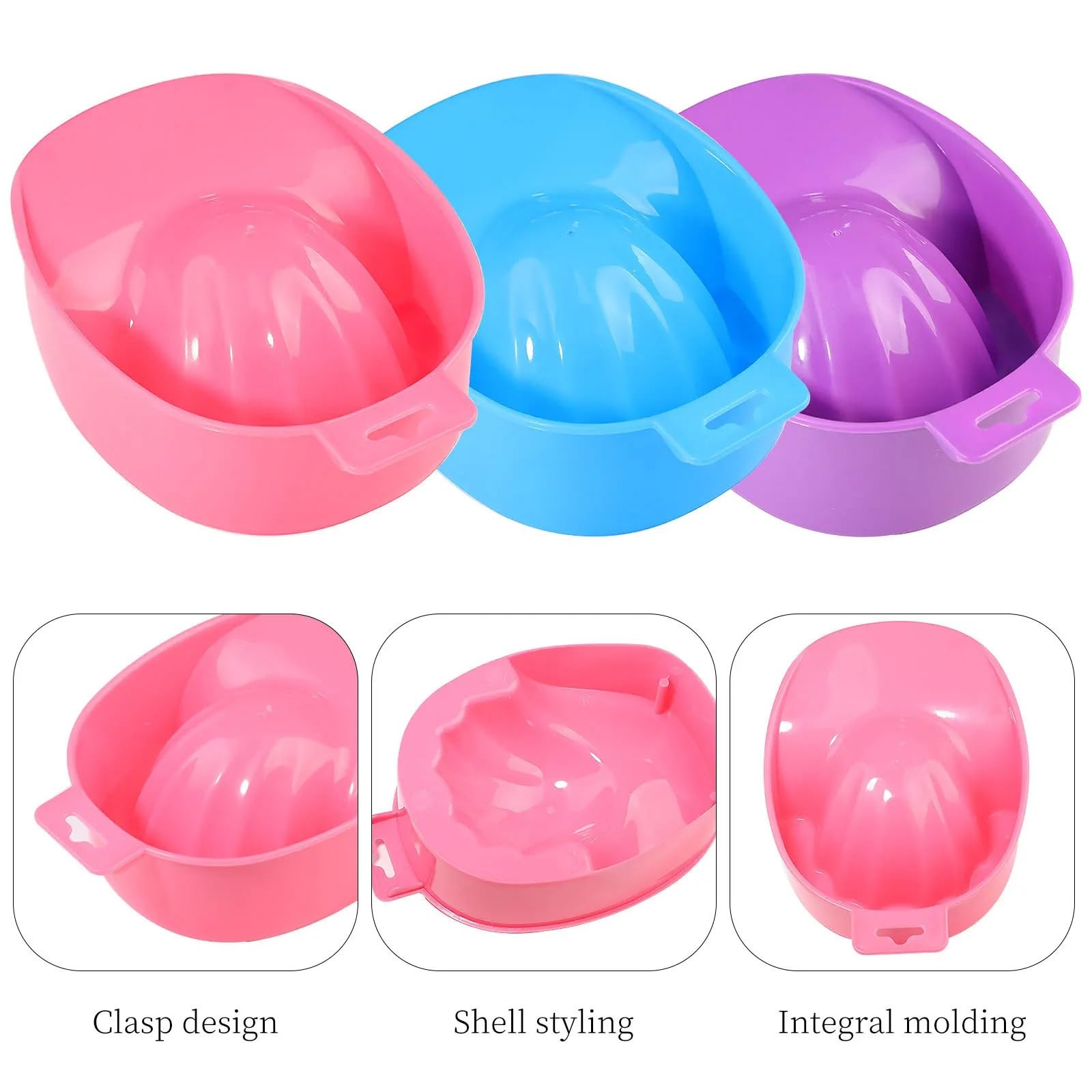 Cuenco Para Remojo De UñAs Removedor de lavado de manos for decoración de uñas, recipiente for remojo, suministros de uñas acrílicas, herramientas de manicura for tratamiento(Blue)