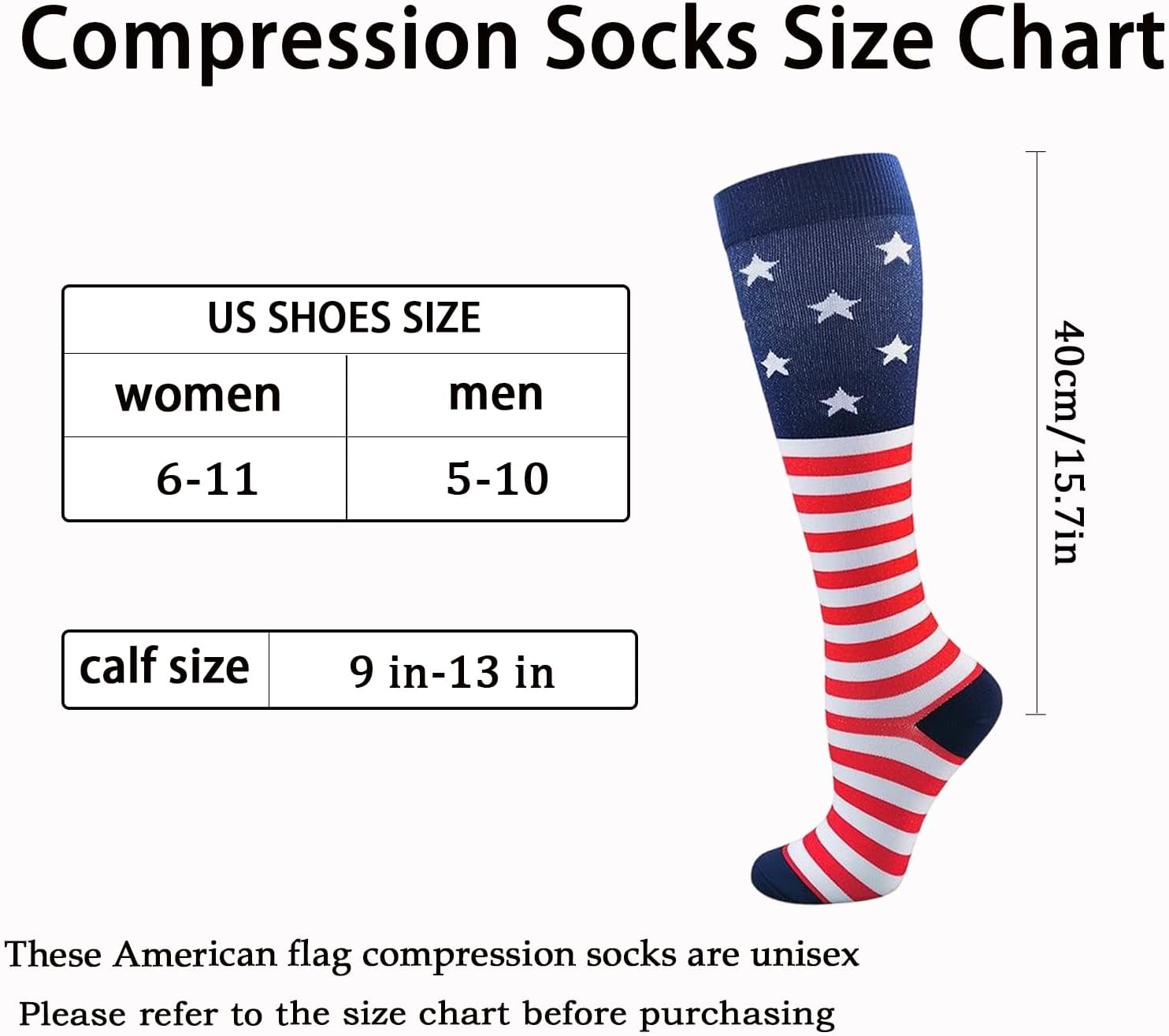 CYian Compression Socks for Women Men Funny Sock Knee High Support Socks for Cycling,Running,Athletic,Nursing,Sports