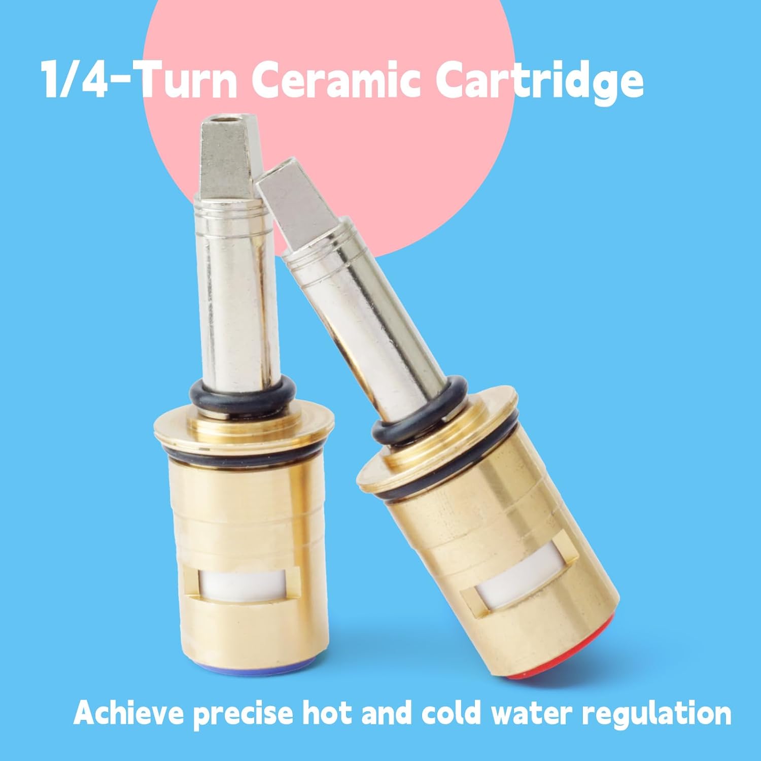 377XKRHJKABNF & 377XKLHJKABNF 1/4-Turn Cold & Hot Ceramic Faucet Cartridge Kit for Efficient Faucet Repairs - Image 7