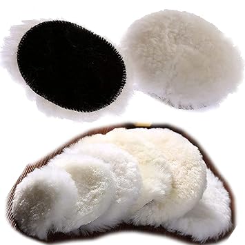 DIY Crafts Scratch Remower Glass Windshield Polishing Pad Wool Polishing Bonnet Car Polishing Pad Polish Waxing Polishing Buffing Side Self Adhesive Backer Pad (5 Pcs, 1