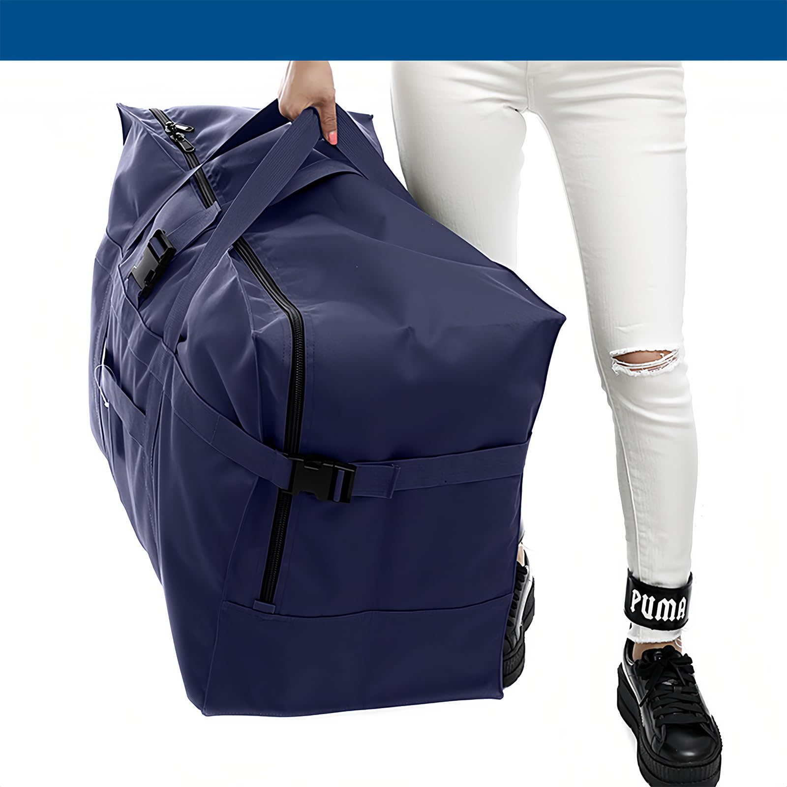 Arxus Große Reisetasche, 120L wasserdichte Tragetasche für Wochenenden über Gepäck für Fluggesellschaften, Reisen, Camping, Umzug und Schule