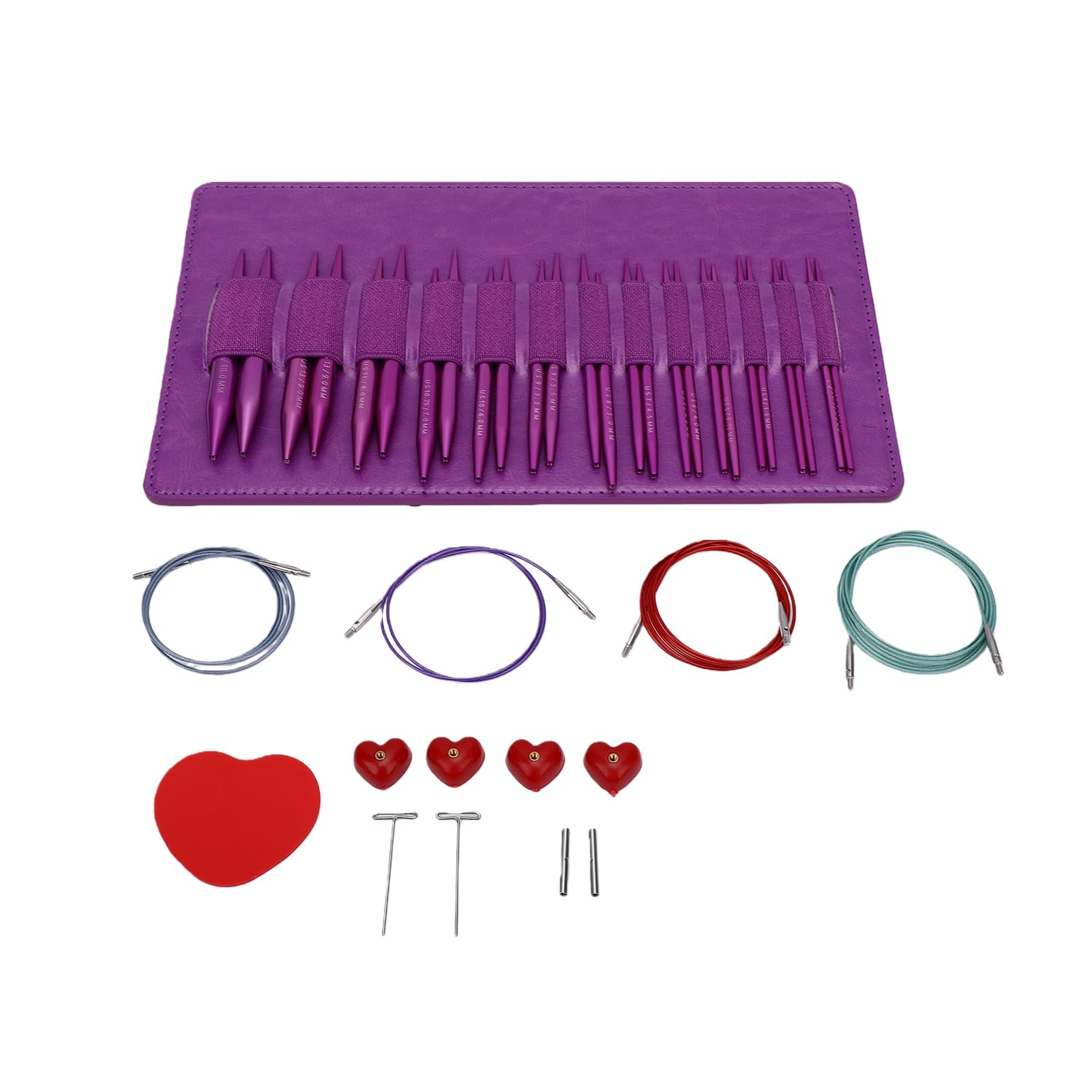 Zhjvihx Juego de Agujas de Tejer Circulares Intercambiables, Aluminio
