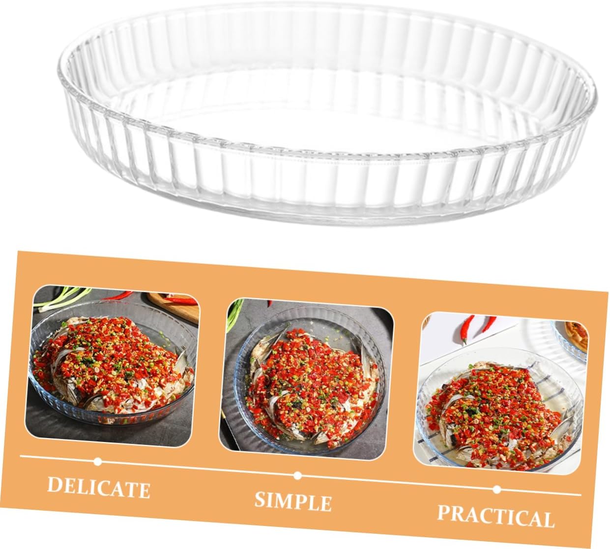 Ciieeo 10-Inch Round Heat-Resistant Glass Pizza Pan Baking Dish for Oven and Microwave Versatile Kitchen Bakeware for Home Cooking
