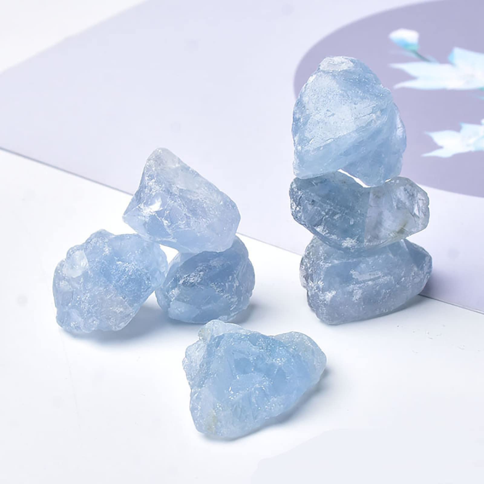 Amazon.co.jp: 50/100 グラムラフブルーセレスタイト原石天然