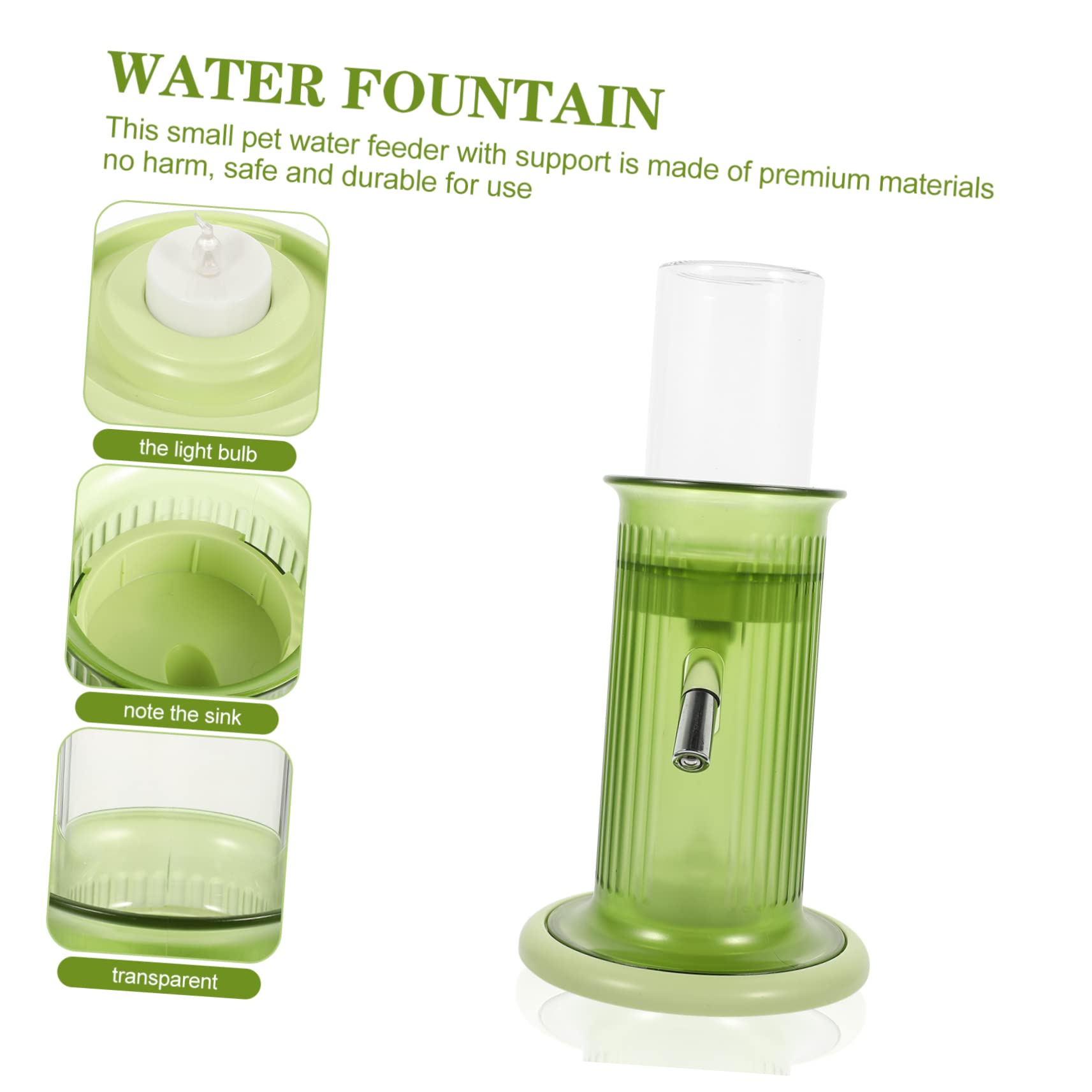 Beaupretty Biberon pour Hamster Automatique Distributeur d'eau Sol Plastique Vert Taille Standard Accessoire Cage Petit Animal Compagnon