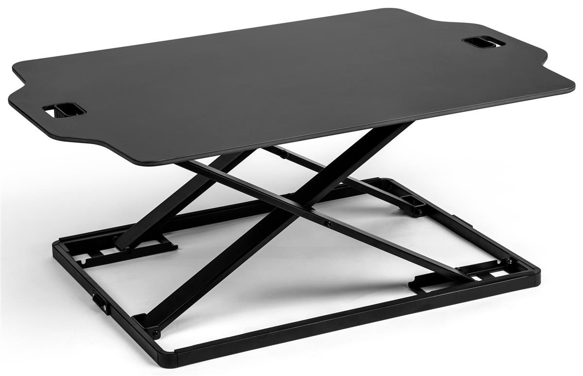 Amazon.com: Displays2go Sit Stand Workstations for Desktop with Height  Adjustable Design – Black (FDSD06SSBK) : Home & Kitchen