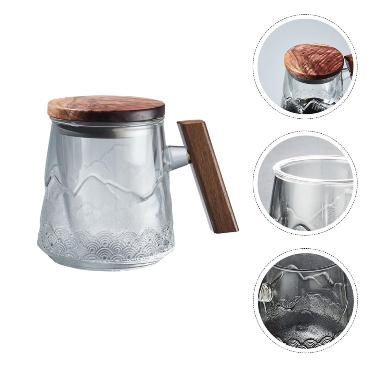 Moderne Glastasse mit Teesieb und Deckel Hitzebeständig und Sicher Großer Fassungsvermögen Tee Trinkbecher für Büro und Zuhause