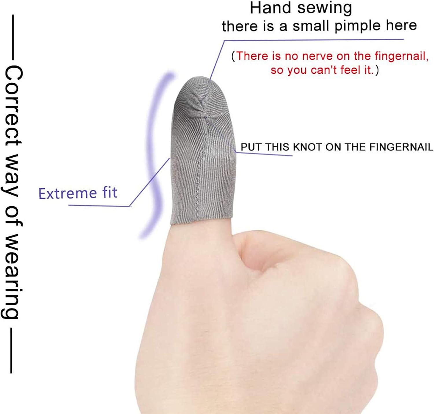 Sterling Silver Fiber, 0.01"(0.5mm) Ultra-Thin, Pubg Mobile Finger Sleeve Anti-Sweat Breathable for High-Ranking Players Mobile Game Streamer iPhone/iPad/Android Size:S(6P)