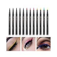 Vista 2 de DNM Maquillaje de ojos de gato Impermeable Neon Colorido Liquid Eyeliner Pen Maquillaje Comestics Delineador de ojos negros de larga duración