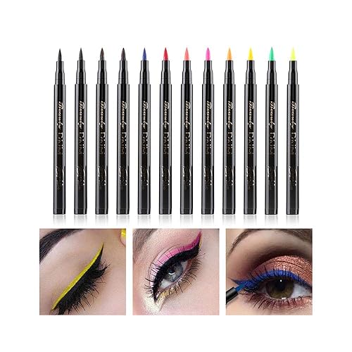 Miniatura 2 de Maquillaje de ojos de gato impermeable neón colorido delineador de ojos líquido maquillaje cósmico de larga duración delineador de ojos negros lápiz
