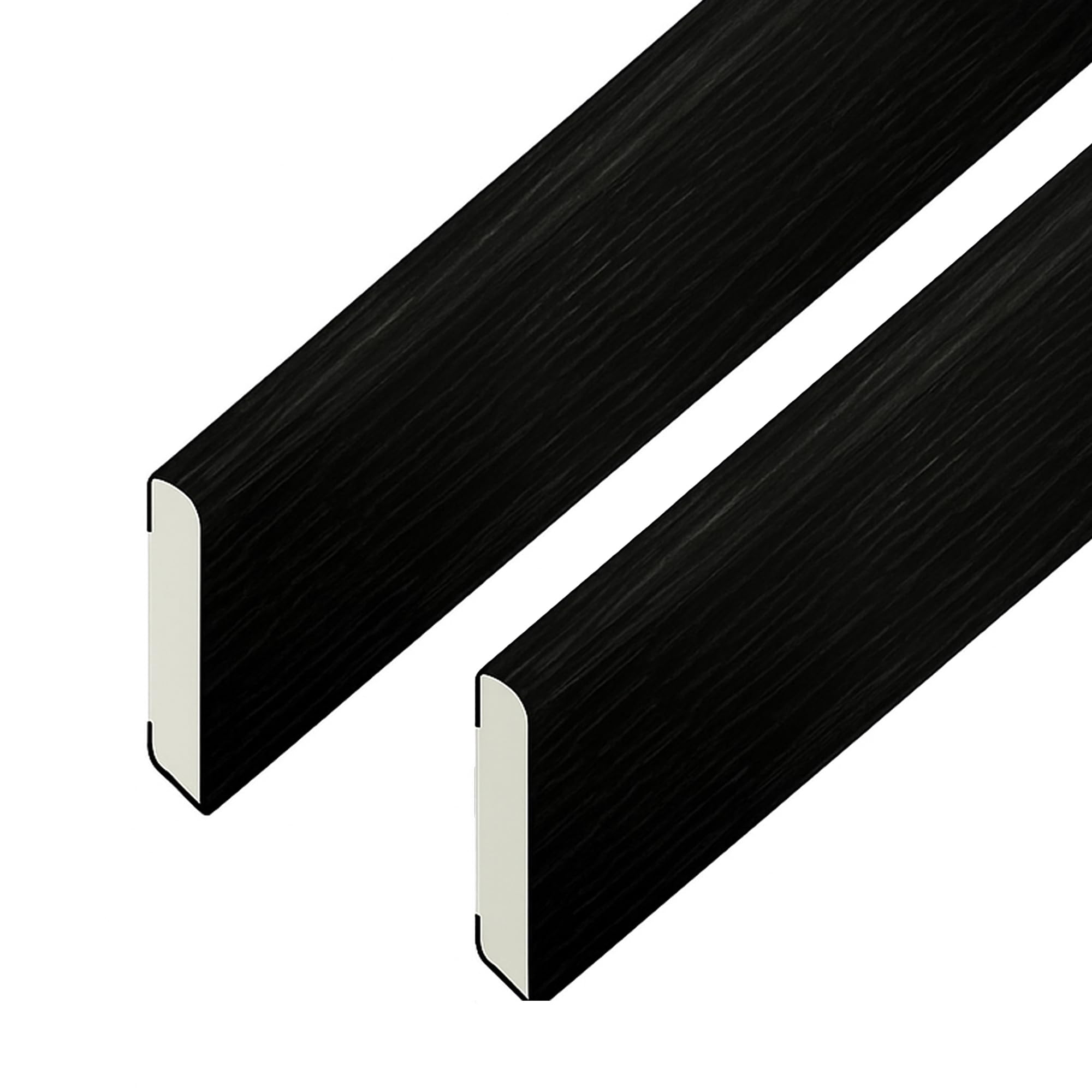 Windows4you UPVC Finishing Trim - Plastic Window Trim & UPVC Trim for Windows and Doors - Black Ash Rigid UPVC - 2 Pack - 5m Length (30mm x 5m (2 Pack))