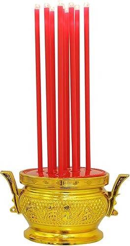 NUOBESTY Quemador de incienso eléctrico LED decorativo, quemador de incienso electrónico LED, lámpara de vela LED china, quemador de incienso