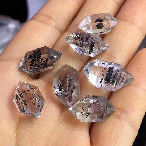 Miniatura 6 de Natural Herkimon - Piedra en bruto de cuarzo de cristal curativo, piedra mineral en bruto, joyería de bricolaje, regalo de purificación, meditación,